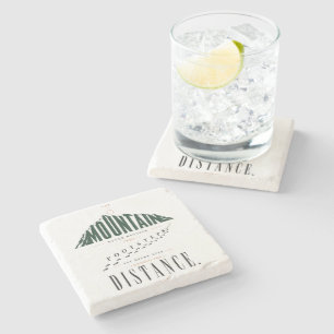 Mountain Footsteps Distance Quote Stone Coaster