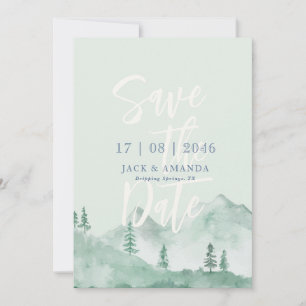 Mountain Foreat nature wedding save the date Invitation