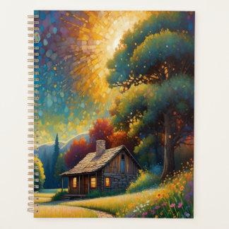 Mountain Forest Cabin Art Planner
