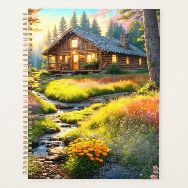 Mountain Forest Cabin Art Planner (Front)