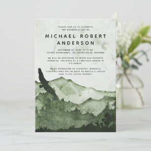Mountain Forest Celebration of Life Memorial Invitation