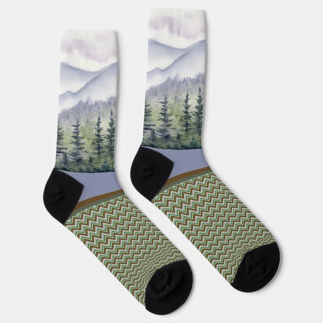Mountain Forest Crew Socks (Right)