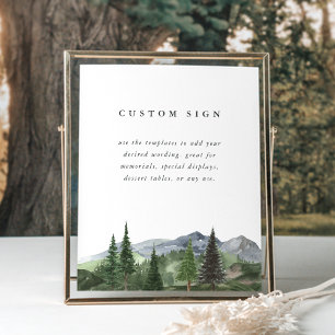 Mountain Forest Custom Wedding Sign Template