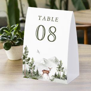 Mountain Forest Deer Wedding Table Number