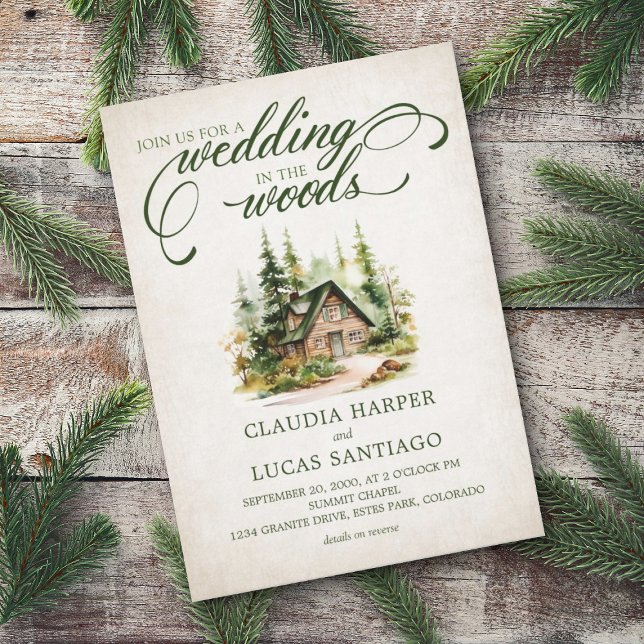 Mountain Forest Destination Wedding Details Invitation (Creator Uploaded)