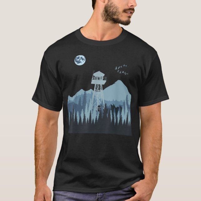Mountain Forest Fire Lookout T-Shirt (Front)