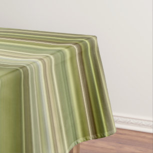 Mountain Forest Green and Brown Stripe Tablecloth