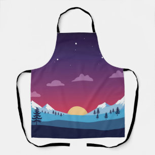 Mountain forest landscape apron