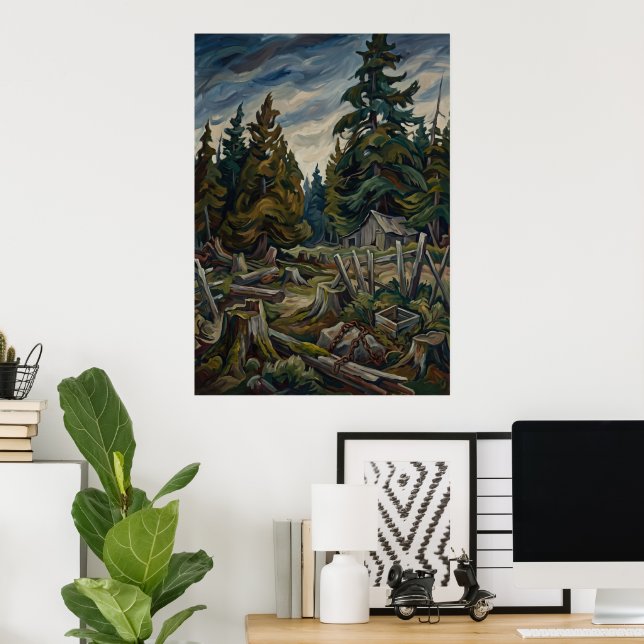 Mountain Forest Landscape Poster (Home Office)