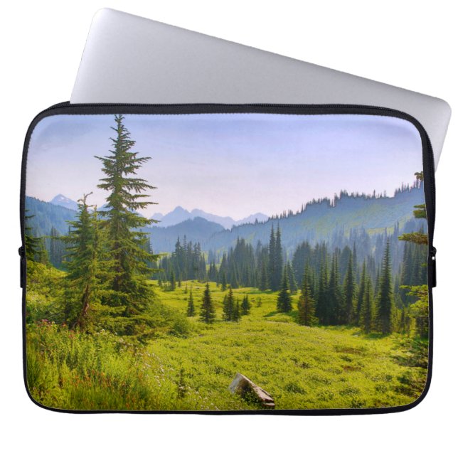 Mountain & Forest Landscape Washington State Laptop Sleeve (Front)