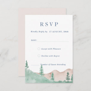 Mountain Forest Range Wedding RSVP Response Card