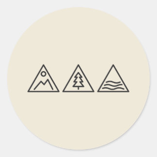 Mountain Forest Sea Minimal Triangles Sticker