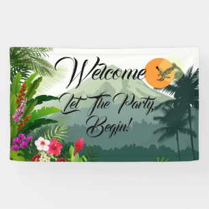 Mountain & Forest Sunset Birthday Banner