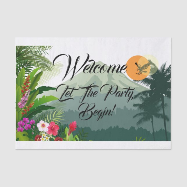 Mountain & Forest Sunset Birthday Tissue Paper (Front)