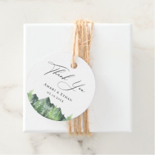 Mountain Forest Wedding Thank You Favour Tags