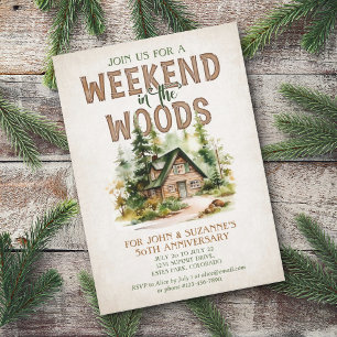 Mountain Forest Weekend Itinerary Invitation