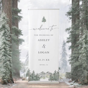 Mountain Forest Welcome To Our Wedding Welcome  Retractable Banner