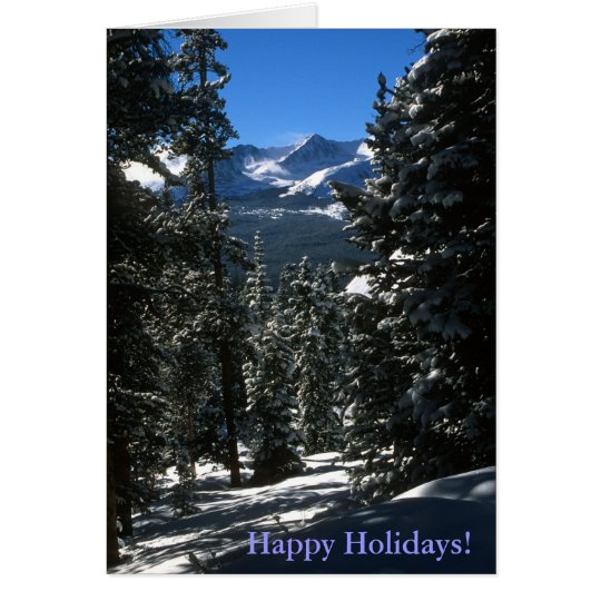 Mountain Forest Winter Scene Holiday Card
