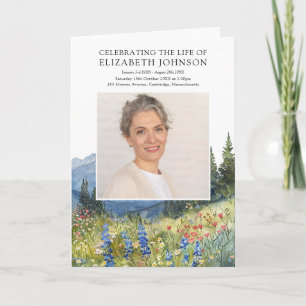 Mountain Funeral Memorial Order Of Service Folded Programme