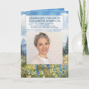 Mountain Funeral Memorial Order Of Service Folded Programme