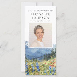 Mountain Funeral Memorial Prayer Poem Photo Card