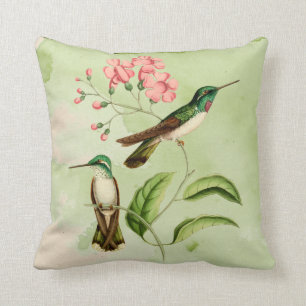 Mountain Gem Hummingbird Watercolor Throw Pillow