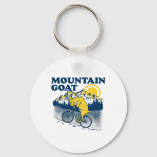 Mountain Goat Funny Mountain Biking Goat Biker Vin Key Ring