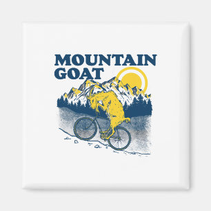 Mountain Goat Funny Mountain Biking Goat Biker Vin Magnet