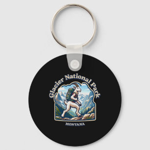 Mountain Goat Hiking At Glacier National Park Key Ring