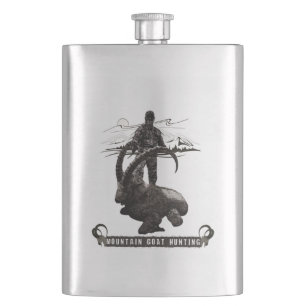 Mountain goat hunting adventure flask