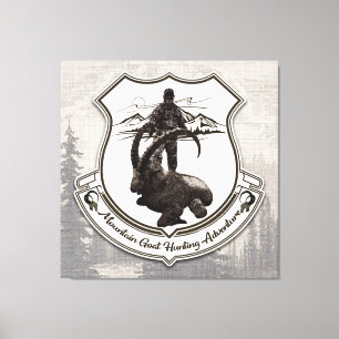 Mountain goat hunting adventure tapestry poster ac canvas print