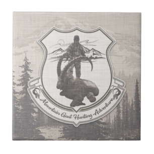 Mountain goat hunting adventure tapestry poster ac tile