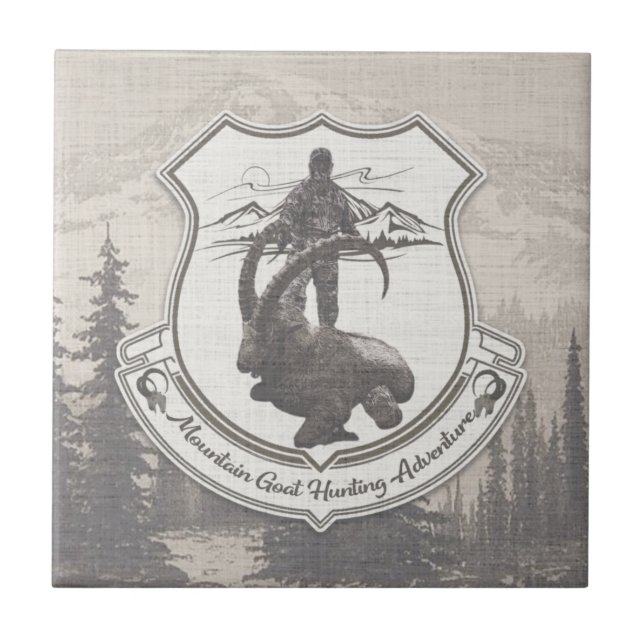 Mountain goat hunting adventure tapestry poster ac tile (Front)