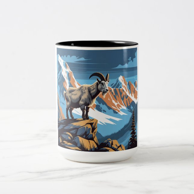 Mountain Goat Two-Tone Coffee Mug (Center)