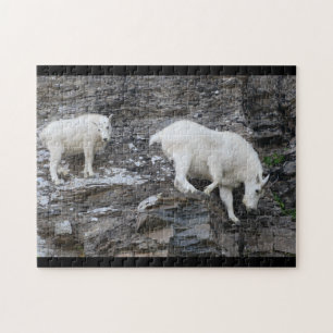mountain goat with baby jigsaw puzzle