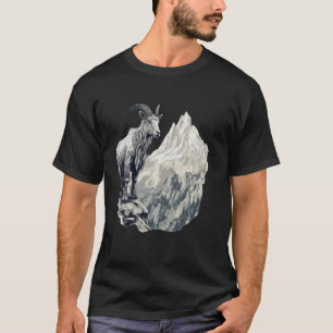 Mountain Goat with Scenic Landscape, Vintage Mount T-Shirt