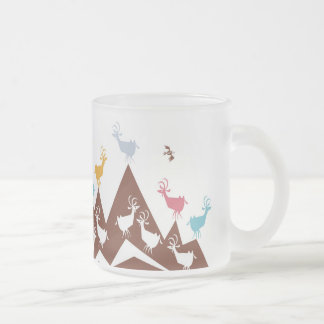 Mountain Goats Frosted Glass Coffee Mug