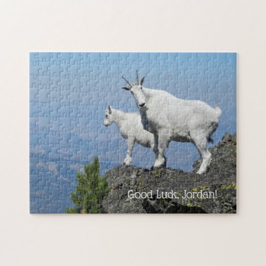 Mountain Goats Photo Template Custom Name Jigsaw Puzzle Zazzle.co.uk