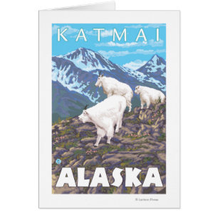 Mountain Goats Scene - Katmai, Alaska