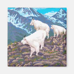 Mountain Goats Scene - West Yellowstone, MT Magnet