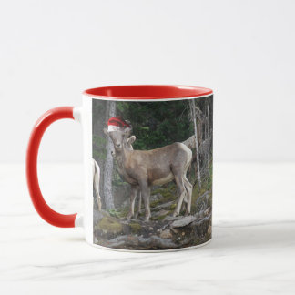 Mountain Goats wearing Santa Claus Hats Mug
