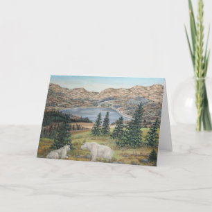 Mountain Goats Wildlife Art Card