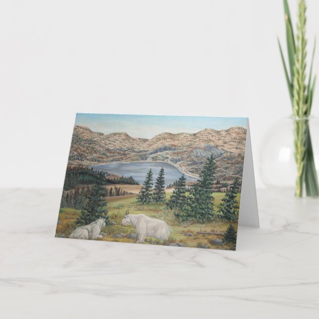 Mountain Goats Wildlife Art Card (Front)