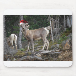 Mountain Goats with Santa Hats Mouse Mat