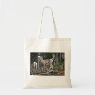 Mountain Goats with Santa Hats Tote Bag