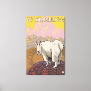 Mountain GoatWyomingVintage Travel Poster Canvas Print