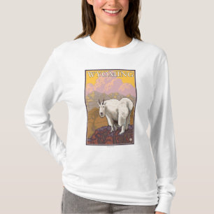 Mountain GoatWyomingVintage Travel Poster T-Shirt