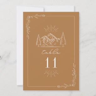 Mountain Goldenrod Wedding Table Number