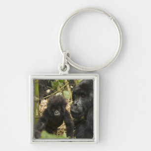 Mountain Gorilla, adult with young Key Ring
