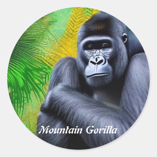 Mountain Gorilla Classic Round Sticker (Front)